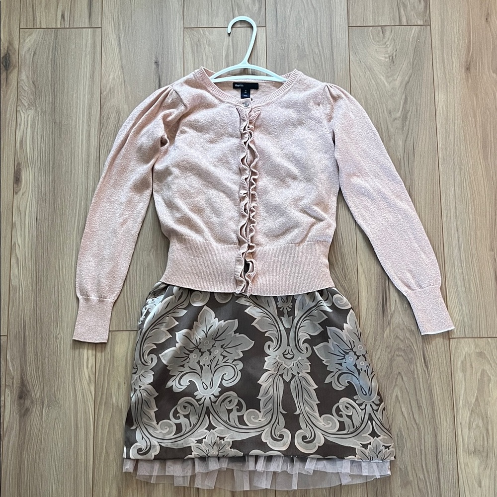 GAP Light Pink sparkle Cardigan and dress